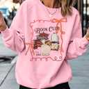 FASHGL Magical Kingdom Sweatshirt for Women Magic Shirt Family Vacation Sweater Cute Castle Graphic Long Sleeve Pullover Tops (Pink, XXL)