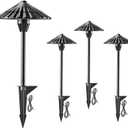 Low Voltage Landscape Lighting, 12V AC/DC 5W 500LM 3000K Cast-Aluminum Outdoor Landscape Path Lights, IP65 Waterproof LED Pathway Light Wired for Walkway Garden Yard, ETL Listed Cord, 4 Pack (3000K Soft White)