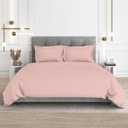 CharlottelyHues 1 Piece Duvet Cover- 1000 Thread Count 100% Egyptian Cotton Breathable, Soft Duvet Cover Set with Zipper & Corner Ties Quilt Cover Sateen Weave Durable Duvet - Queen (Blush)