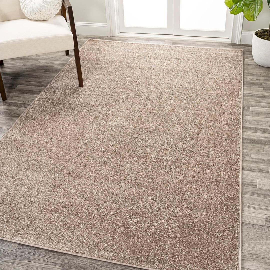 JONATHAN Y SEU100G-3 Haze Solid Low-Pile Indoor Area-Rug Casual Contemporary Solid Traditional Easy-Cleaning Bedroom Kitchen Living Room Non Shedding, 3 ft x 5 ft, Beige (2'11" x 5' (Rectangular))