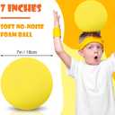 Seenelling 4 Pcs Foam Large Balls Soft Foam Dodgeballs Uncoated Playground Silent Sport Dodgeballs Lightweight Sponge Easy to Grasp Bouncy Balls for Kids Indoor Sports Activity