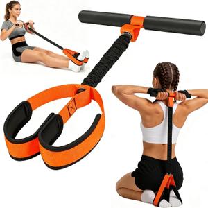 Pedal Resistance Band with Handle | Upgraded 55LBS Exercise Resistance Bands for Core, Abs, Legs, Glutes, Arms, Strength, Physical Therapy, Pilates, Sit Up Workout Equipment for Women Home Gym
