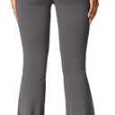 YEOREO Scrunch Flare Leggings V Back Butt Lifting Wide Leg High Waist 31.5" Gym Workout Yoga Pants (Large, Dark Grey)