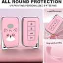 ACEBOY for Lexus Key Fob Cover with Metal Leather Keychain, Soft TPU Case Compatible with GS GS-F ES IS IS-F RC RC-F NX LX570 RX350 RX450h (Pink,4 Buttons)