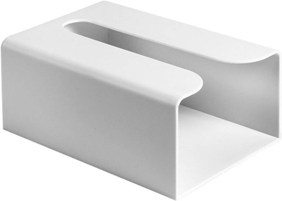 Wall Mounted Tissue Box Dispenser, Minimalist Self Adhesive Hanging Tissue Box Holder Paper Towel Napkin Box for Bathroom and Kitchen (Grey)