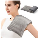 Heating pad Microwavable with Washable Cover 6 * 12" Microwave Moist Heat Pad for Neck Shoulder, Cramps, Back Pain Relief, Warm Compress Rice Bean Bag Hot Pack for Muscles, Joints, Grey/light grey 2 pack