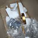 L LOHAS LED Bathroom Light Fixtures, 3 Lights (1 Brass Broken Bathroom Lighting Fixtures Over Mirrors with Thick Crystal Glass Shade), Vintage Vanity Lights for Bathroom, with G9 Light Bulbs