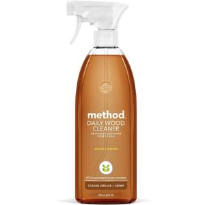 Method Daily Hardwood Cleaner, Almond, Plant-Based Formula That Cleans Shelves, Tables and Other Wooden Surfaces While Removing Dust & Grime, 28 Fl Oz, (Pack of 3)