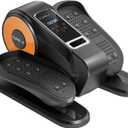 Under Desk Elliptical Machine, Electric Seated Pedal Exerciser, Mini Ellipse Leg Exerciser with Remoter, 12 Level Speeds, Forward & Reverse Direction, Manual & Auto Mode for Home Office, Orange