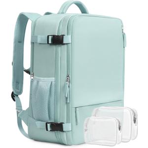 Beraliy Travel Backpack for Women, Airline Approved Bag, 16 inch Laptop Waterproof Hiking Backpack, Casual College Daypack, Weekender Bag, Mint Green