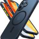 TORRAS Magnetic Shockproof for iPhone 16 Case,18N Mighty Magnetic, 12FT Military Grade Drop Tested, Fit for MagSafe, Protective Hard Back Plastic Slim Phone Case for iPhone 16 6.1", Black Titanium