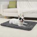 Washable Dog Bed Mat Reversible Dog Crate Pad Soft Fluffy Pet Kennel Beds Dog Sleeping Mattress for Large Jumbo Medium Small Dogs, 35 x 22 Inch, Gray (Grey)