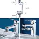 1080Swivel Faucet Extender with Filter, Sink Water Faucet Aerator Extension in Brass, Swivel Robotic Arm Bathroom Faucet Extender, Rotating Extension with 2 Mode Splash