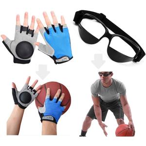 Basketball Dribbling Finger Training Anti Grip Ball Handle Train Gloves, Basketball Goggles Dribble Dribbling Eyewear Glasses Goggles for Kids Youth Adult Adolescent Golf Rugby Soccer