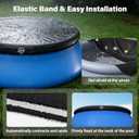 SAFANA 10ft Inflatable Pool Cover for Above Ground Pool [ Top Ring < 9.2ft ] Round Pool Cover for Inflatable Easy Set Pool with Elastic Band Swimming Pool Windproof Dustproof