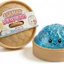 Dumpling Squeeze Toys, Glitter Dumpling Squeeze Toy with Steamer Box, Soft Dough Dumpling Stress Ball, Sensory Mystery Gifts for Kids & Adults, Classroom Prizes & Party Favors (A-Blue)