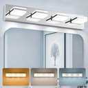 VONLUCE Bathroom Vanity Light Fixture, 4-Light Modern LED Vanity Light, 3CCT Adjustable Bathroom Lights with Memory Function Rotatable Shades, 26" Wall Lighting Fixture Over Mirror, Chrome