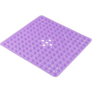 Anti-Slip Bathtub Shower mat, 20.820.8Approximately 5353cm inch Soft Oversized Machine Washable Non-Slip Bathtub mat with Drainage Holes, Bathroom Floor Suction Cup.1- Clear Purple