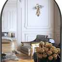 ANDY STAR Arched Mirror, 30 x 36 Inch Black Wall Mirror in Stainless Steel Metal Frame, Arch Top Rounded Corner 1 Inch Deep Set Design Wall Mount Hangs Vertical