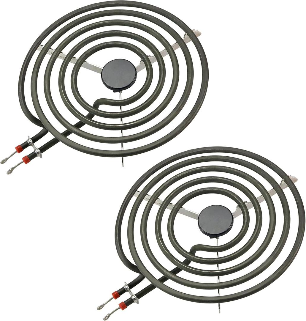 2 Pack MP21YA (8") Electric Range Burner Element Unit Set Replacement Fit for Frigi-daire Whirl-pool Ken-more May-tag Stove Top Burner Replace WPY04100166, 4381750, Y0E00801799, 19950009 By Fetechmate