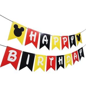 Cartoon Mouse Birthday Party Banner, Cartoon Mouse Style Bunting, Cartoon Mouse Themed Birthday Party Supplies