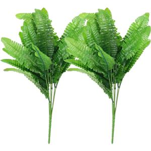 Home and Garden Parts 2 Pcs Artificial Greenery Plants 7 Bundles with Persian Leaf Green #CN/251024/03266