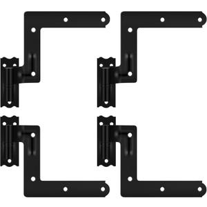 Moxweyeni 4 Pack (2 Pair) Steel Blind Shutter Hinge 1-1/16" Black Wrought Iron Shutter Lift Off Pintle Reversible Hinges for Heavy Duty Wood Frame, Brick, Doors, Window(Black)