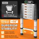 Soctone 12.5FT Telescoping Ladder with Stabilizers, Extension Ladder