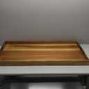32 x 18 Inch Wood Serving Tray Extra Large Ottoman Tray with Handle Oversized Rectangle Extra Long Vintage Decorative Platters for Kitchen Food Beverage Fruit Snack Tea Coffee Table Decor