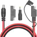 RIIEYOCA DC 8mm Male to SAE Connector Adapter 14AWG Cable,with SAE Polarity Reverse and DC 5.5mm x 2.5mm Adapter for RV & Solar Generator Portable Solar Panel,1.8M/6Ft