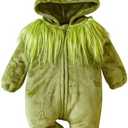 Infant Toddler Baby Girl Thanksgiving Outfits Long Sleeve Jumpsuit Turkey Romper One Piece Bodysuit Leopard Bodysuit 6-12 Months