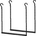 STORAGE MANIAC Adjustable Closet Rod Hanging Clothes Heavy Duty Closet Extender Hanging Rod Space-Saving Clothes Hanging Bar Double Closet Hanging Rod Hanging Closet Organizer Closet Bar,2 Pack Black