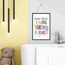 2 x Funny Kids Bathroom Wood Plaques Wall Decor,Splish Splash I was Taking a Bath Bathroom Front Door Wooden Hanging Sign for Toilet Washroom Shower Room Wall Decor 12'' L x 8'' W