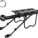 ROCKBROS Rear Bike Rack Bike Cargo Rack Adjustable Bicycle Luggage Carrier Rack Rear Quick Release Mountain Bike Pannier Rack with Elastic Band and Reflector, Most 165 lbs Capacity