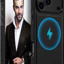 LOHASIC for iPhone 17 Pro Case Leather Compatible with MagSafe, Slim Business PU Non-Slip Grip Shockproof Rugged Bumper Protective Cover Men Women Phone Case for iPhone 17Pro 6.3" 2025 - Black