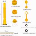 Gas Can Spout Replacement Set, Gas Can Nozzle Old Style Easy to Install, Flexible Pour Nozzle Suitable for Most 1/2/5/10 Gallon Oil Cans (6 Kit-Yellow)