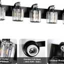 Black Bathroom Light Fixtures with K9 Crystal Lampshade Bathroom Lighting Over Mirror Vanity Lights for Living Room,Bedroom,Restroom,Hallway 5 Lights