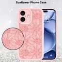 MZELQ for iPhone 17 Case 2025 Case, Silicone Sunflower Floral Flower Cute Pattern, Camera Protection Soft Slim Shockproof for Girls Women -Pink