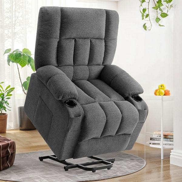 Recliner Chair with Vibrating Massage and Heating, Home Theater Seating with Lumbar Support - grey