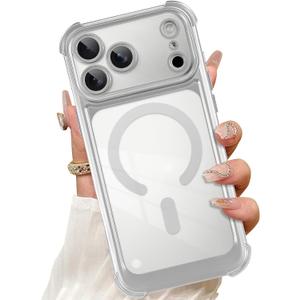 Magnetic Phone Case Made for iPhone 17 Pro Max 6.9 Inch, Silver