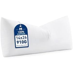 MIULEE 14x26 Synthetic Down Alternative Pillow Insert, Fluffy Soft Throw Pillow for Couch Bed Sofa Plush Luxury Lumbar Support Two Pack