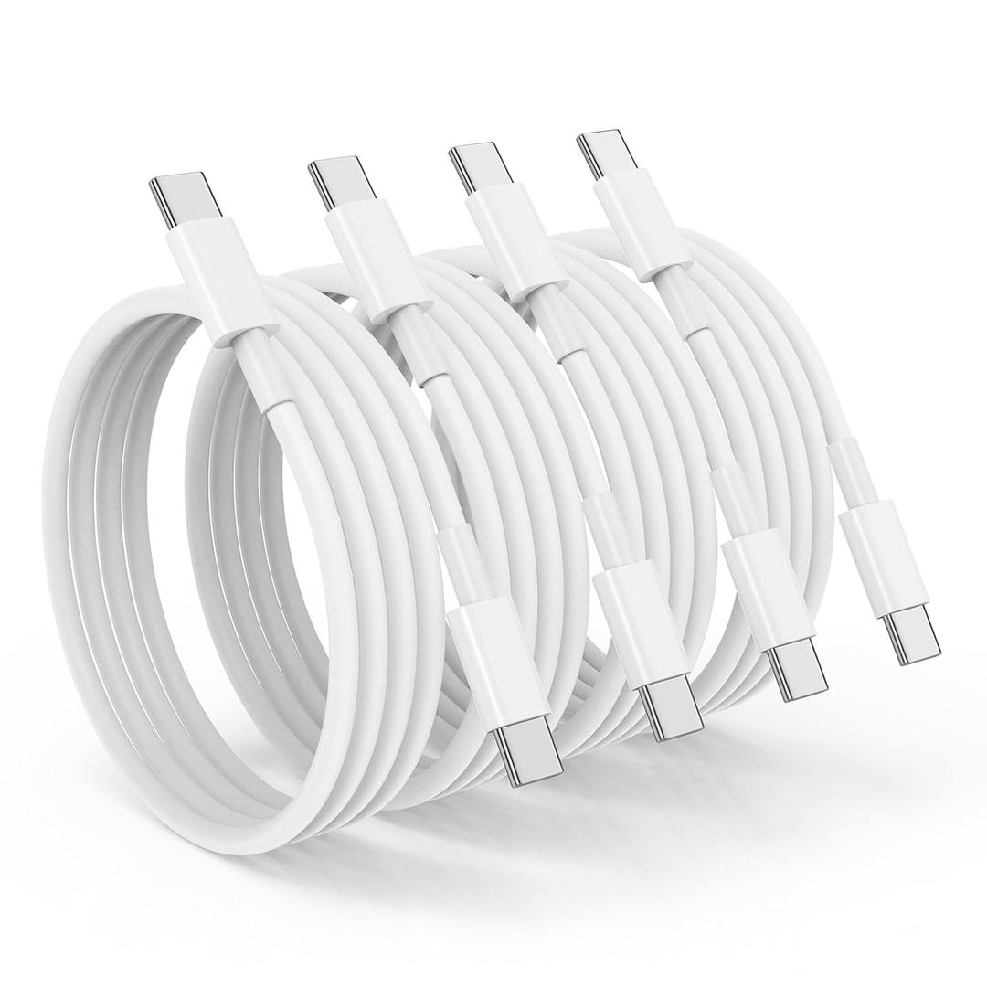 iPhone 15 Fast Cable,6ft Fast Charging Cable USB C to USB C Charging Cable 6ft 100W,Type C to Type C Fast Charger Cord Compatible for iPhone 15/15 Pro/15 Plus/15 Pro Max/Samsung/iPad/MacBook (White)