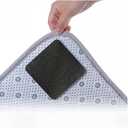 Vestomeli 16 PCS Grippers of Rug Pad, Non-Slip Carpet Gripper for Hardwood Floors and Tile, Reusable and Washable Area Carpet Tape, Double-Sided Adhesive Pads, Keeps Corners Flat