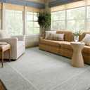 Loloi Chris Loves Julia Briggs Collection, Mist & Ivory, 2'-0" x 5'-0" Accent Rug  Minimal Gritted Design Area Rugs for Living Room Bedroom Entryway & Hallway No Shed High Traffic Home Decor Rug