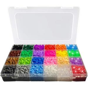 Ironing Beads Set, 24 Colours, 5 mm Plug Beads Set, 
Fuse Beads Kit for Boys and Girls with Storage Box
