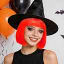 6 Pack Colored Short Bob Wigs and 6 Pcs Heart Sunglass Set, Neon Colorful Party Hair Wig for Women Costume Cosplay (Dark)