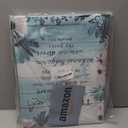 LB Farmhouse Teal Blue Floral Wall Art for Bathroom Bible Verse Canvas Wall Art Wall Paintings Home Decor Daisy Flower Butterfly Wall Pictures for Living Room Bedroom Office Ready To Hang,12x16 Inch