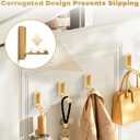Folding Coat Hooks, 4Pcs Foldable Heavy Duty Wall Hooks Zinc Alloy No Rust Fold Up Hooks for Coat, Towel, Key, Hat, Bag, Jacket, Backpack. (Gold)