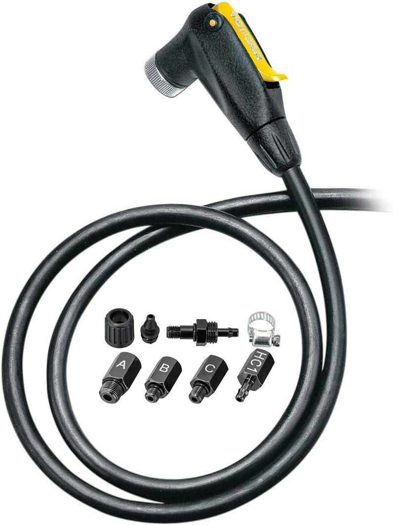 Topeak SmartHead Upgrade Kit  Universal Pump Head Conversion with Extra-Long Hose, Air Release Button, and Mounting Hardware  Fits Presta & Schrader Valves for Floor Pumps