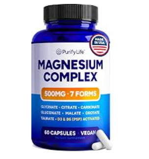 Magnesium Glycinate Complex for Women & Men with Vitamin D3 & B6, 60ct 
